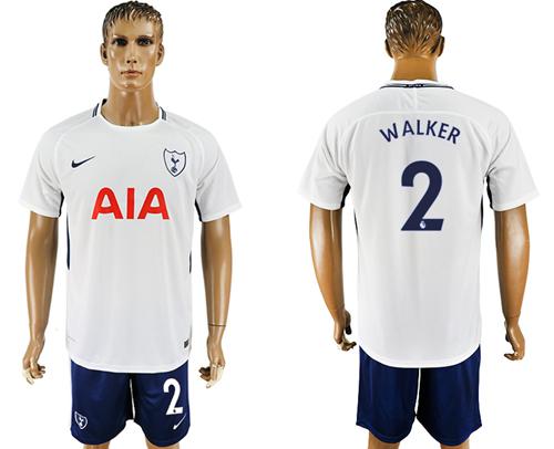 Tottenham Hotspur #2 Walker White/Blue Soccer Club Jersey - Click Image to Close
